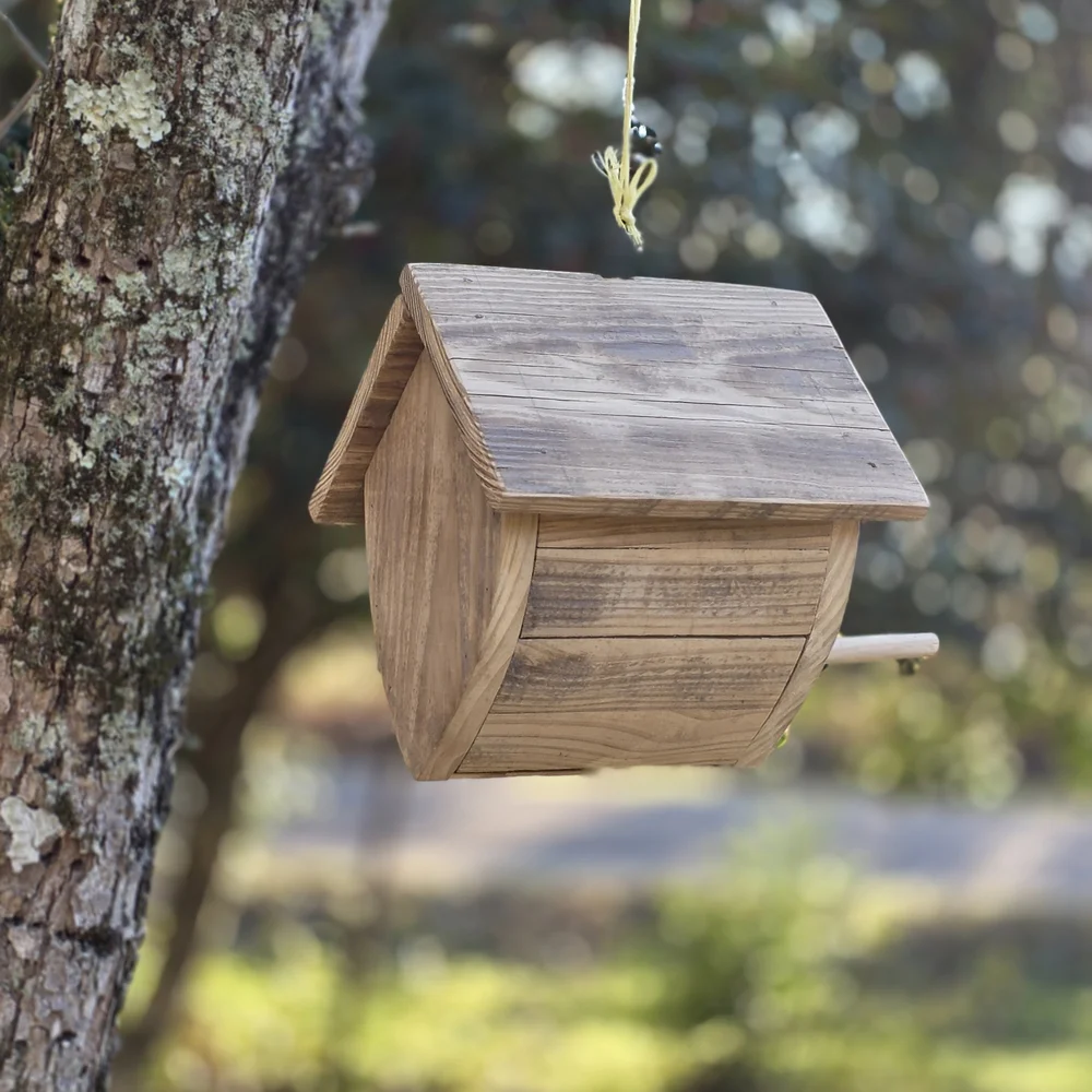 🪵 Handmade Cypress Wood Birdhouse | Rustic Garden Decor